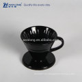 Schwarze Malerei Runde Form Drain Cup, Feines Porzellan Tell Drain Cup